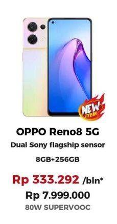 Promo Harga Oppo Reno8 5G 8GB + 256GB  - Erafone