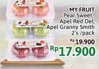 Promo Harga MY FRUIT Pear Sweet/ Apel Red Del/ Apel Granny Smith 2s  - Alfamidi