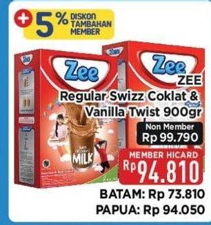 Promo Harga ZEE Susu Bubuk Swizz Chocolate, Vanilla Twist 900 gr - Hypermart