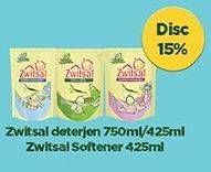 Promo Harga ZWITSAL Baby Fabric Detergent 425/750ml / Softener 425ml  - Hypermart