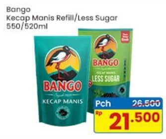 Promo Harga Bango Kecap Manis Less Sugar 520 ml - Indomaret