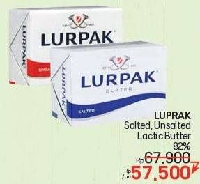 Promo Harga Lurpak Butter Salted Lactic 82%, Unsalted 200 gr - LotteMart