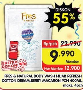 Promo Harga Fres & Natural Body Wash  - Superindo