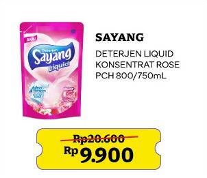 Promo Harga Sayang Liquid Detergent Rose 800 ml - Indomaret
