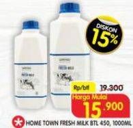 Promo Harga Hometown Fresh Milk Plain 450 ml - Superindo