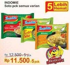 Promo Harga INDOMIE Mi Kuah Soto Lamongan, Soto Mie, Soto Spesial per 5 pcs - Indomaret