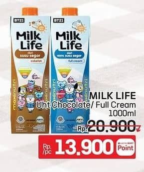 Promo Harga Milk Life UHT Cokelat, Full Cream 1000 ml - LotteMart