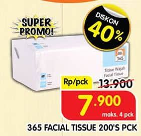 Promo Harga 365 Facial Tissue 200 sheet - Superindo