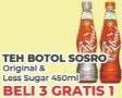 Promo Harga SOSRO Teh Botol Original, Less Sugar 450 ml - Yogya