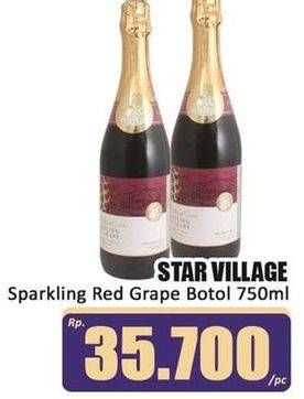 Promo Harga Star Village Sparkling Red Grape 450 ml - Hari Hari