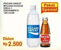 Promo Harga POCARI SWEAT 500ml+ORONAMIN C Drink 120ml  - Indomaret