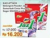 Promo Harga ATTACK Jaz1 Detergent Powder Semerbak Cinta, Pesona Segar 800 gr - Indomaret