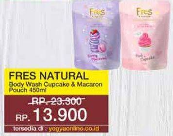 Promo Harga FRES & NATURAL Body Wash Dessert Collection Berry Macaron, Pink Cupcake 450 ml - Yogya