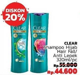 Promo Harga CLEAR Shampoo Hijab Pure Anti Ketombe Perawatan Rambut Rontok, Anti Ketombe Anti Lepek 320 ml - LotteMart