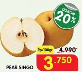 Promo Harga Pear Singo per 100 gr - Superindo