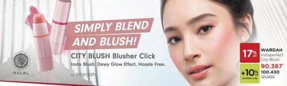 Promo Harga WARDAH Instaperfect City Blush Blusher Click  - Watsons