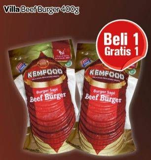 Promo Harga VILLA Beef Burger 400 gr - Carrefour