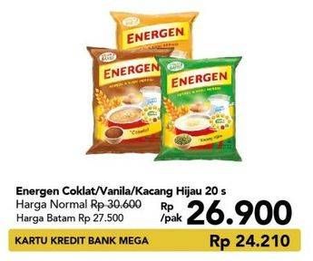 Promo Harga ENERGEN Cereal Instant Kacang Hijau per 20 sachet 31 gr - Carrefour