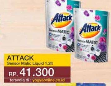 Promo Harga Attack Sensor Matic Detergent Liquid 1200 ml - Yogya