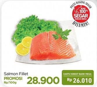 Promo Harga Salmon Fillet per 100 gr - Carrefour