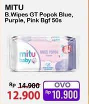 Promo Harga Mitu Baby Wipes Ganti Popok Blue Charming Lily, Pink Sweet Rose, Purple Playful Fressia 50 pcs - Alfamart