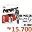 Promo Harga ENERGIZER MAX Battery 1AA, AAA  - Alfamidi