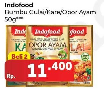 Promo Harga INDOFOOD Bumbu Instan Gulai, Kare, Opor Ayam per 2 sachet 50 gr - Carrefour