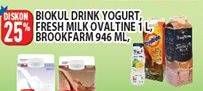 Promo Harga Biokul Yoghurt Drink, Ovaltine Fresh Milk, Brookfarm  - Hypermart