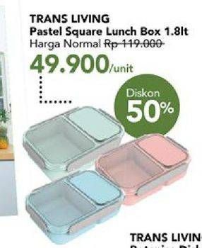 Promo Harga TRANSLIVING Lunch Box Pastel Square  - Carrefour