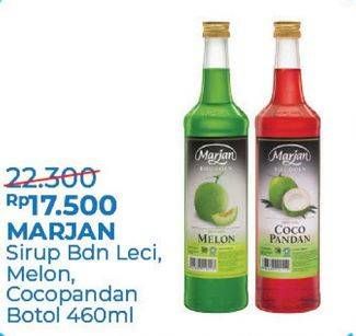 Promo Harga MARJAN Syrup Boudoin Leci, Melon, Cocopandan 460 ml - Alfamart
