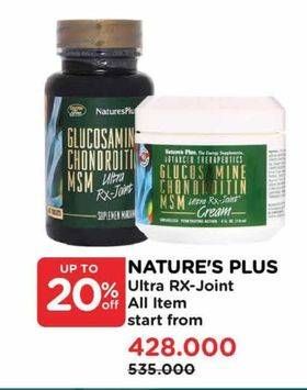 Promo Harga Natures Plus Ultra RX Joint With MSM All Variants 45 pcs - Watsons