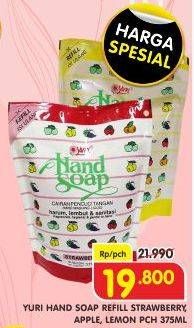 Promo Harga YURI Hand Soap Strawberry, Apple, Lemon 375 ml - Superindo
