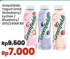 Promo Harga Greenfields Yogurt Drink Strawberry, Lychee, Blueberry 250 ml - Indomaret