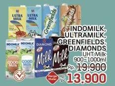 Indomilk, Ultramilk, greenfields, Diamonds UHT