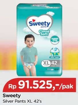 Promo Harga Sweety Silver Pants XL42 42 pcs - TIP TOP