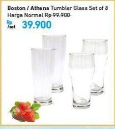 Promo Harga BOSTON / ATHENA Tumbler Glass Set of 8  - Carrefour