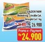 Promo Harga GOLDEN FARM French Fries Shoestring, Crinkle, Straight 1 kg - Hypermart