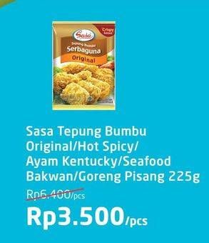 Promo Harga Sasa Tepung Bumbu Original, Hot Spicy, Kentucky, Seafood, Bakwan, Pisang Goreng 225 gr - Alfamidi