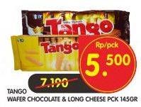 Promo Harga TANGO Long Wafer Chocolate, Cheese 145 gr - Superindo