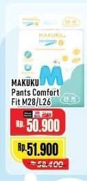 Promo Harga Makuku Comfort Fit Diapers Pants M28, L26 26 pcs - Alfamart
