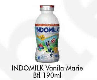 Promo Harga INDOMILK Susu Cair Botol Vanilla Marie 190 ml - Alfamart