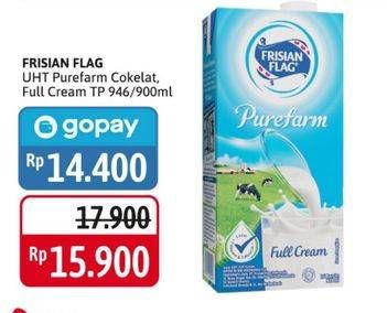 Promo Harga FRISIAN FLAG Susu UHT Purefarm Swiss Chocolate, Full Cream 900 ml - Alfamidi