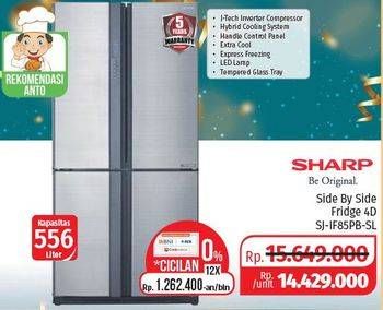 Promo Harga SHARP SJ-IF85PB | Refrigerator Silver  - Lotte Grosir