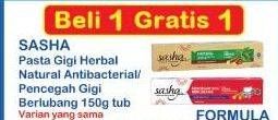 Promo Harga SASHA Toothpaste Halal Antibacterial, Pencegah Gigi Berlubang 150 gr - Indomaret