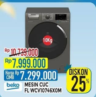 Promo Harga Beko WCV 10746 X0M Mesin Cuci Front Load  - Hypermart