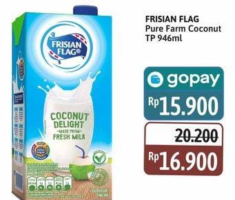 Promo Harga Frisian Flag Susu UHT Purefarm Coconut Delight 946 ml - Alfamidi