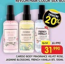 Promo Harga Careso Body Fragrance Velvet Rose, Jasmine Blossoms, French Vanilla 100 ml - Superindo