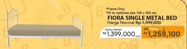 Promo Harga Trans Living Fiora Single Metal Bed  - Carrefour