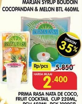 Promo Harga Prima Rasa Nata De CocoFruit Cocktail Fruit Cocktail 220 ml - Superindo