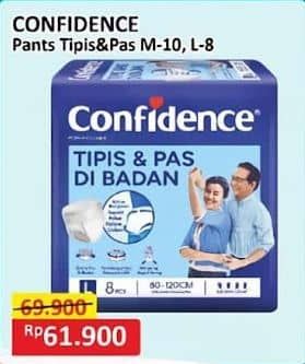 Promo Harga Confidence Adult Pants Tipis & Pas Di Badan L8, M10 8 pcs - Alfamart